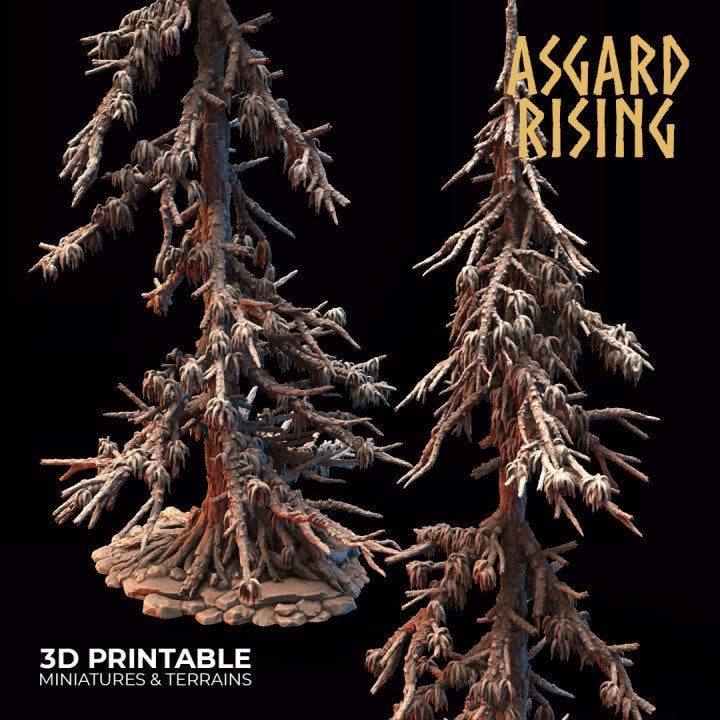 Infected Conifers Spruce Modular Forest Set | Creepy 3D Printed Resin Model-Ideal for DnD, RPG, Table top Gaming, Fantasy, Terrain, Diorama