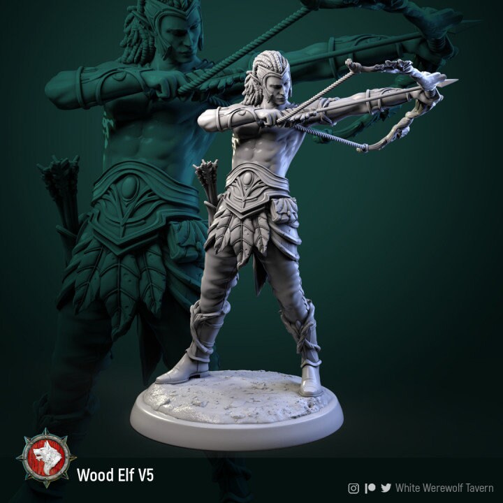 Wood Elves (1) 72mm| 3D Printed Resin Model | Ideal for RPG, DnD, Table top Gaming, Fantasy, Wargaming, Beastmen,