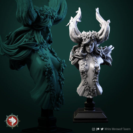 Tarnia Wood Elf Queen Bust | Display piece | 3D Printed Resin Model | Ideal for DnD, RPG, Table top Gaming, Fantasy, Humanoid Supernatural