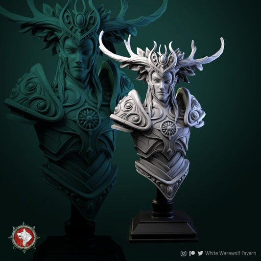 Tarniel Wood Elf King Bust | Display piece | 3D Printed Resin Model | Ideal for DnD, RPG, table top Gaming, Fantasy, Humanoid Supernatural