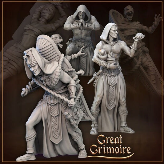 High Priests Of Egypt | 3D Printed Resin Model | Ideal for DnD, RPG, Table top Gaming, Egyptian, Fantasy, Wargaming, The 9th Age,