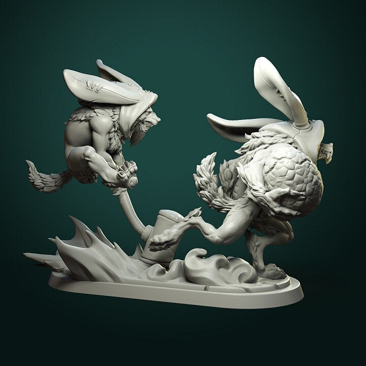 Diorama "Give Me Eggs" | Easter bunny | Display piece | RPG, DnD Table top gaming, Fantasy | 3D Printed Resin Models