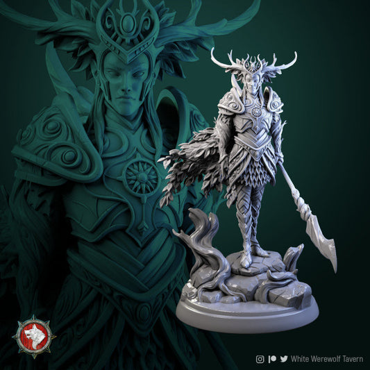 Tarniel Wood Elf King | 3D Printed Resin Models | Ideal for DnD, RPG, Table top Gaming, Fantasy, Wargaming, Elf, Humanoid Supernatural