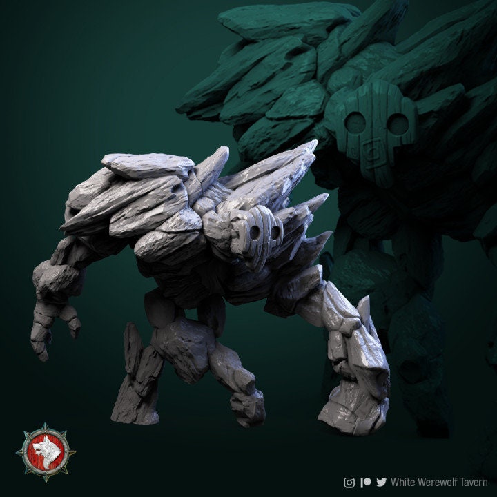 Earth Elemental | 3D Printed Resin Model | Ideal for DnD, RPG, Table top Gaming, Fantasy, Wargaming, The 9th Age, Elements