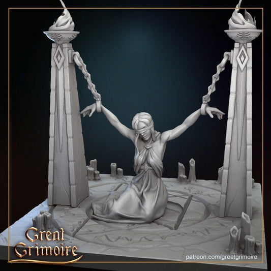 Sacrifice Girl | 3D Printed Resin Model-Ideal for DnD, RPG, table top Gaming, Fantasy, Wargaming, Medieval, Horror, Display piece