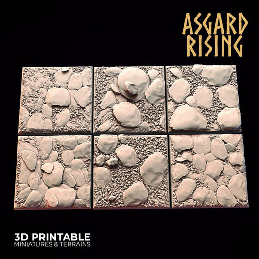 Tundra Theme 6 Square Bases | 3D Printed Resin Model | Ideal for DnD, RPG, Table top Gaming, Fantasy, Wargaming
