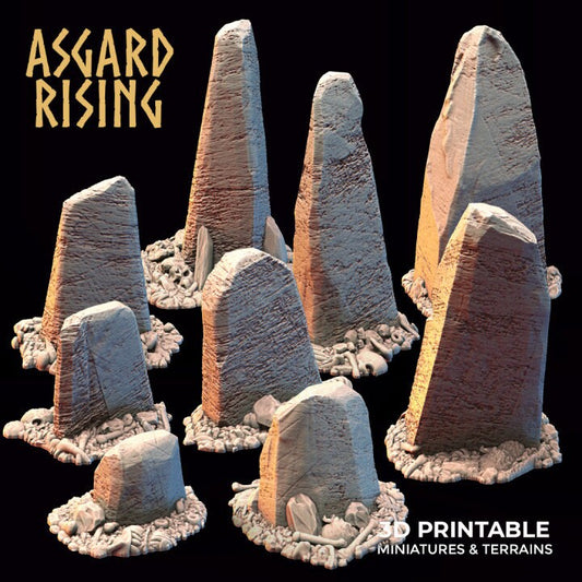 Gravestones | Creepy 3D Printed Resin Model | Ideal for DnD, RPG, table top Gaming, Fantasy, Terrain, Diorama