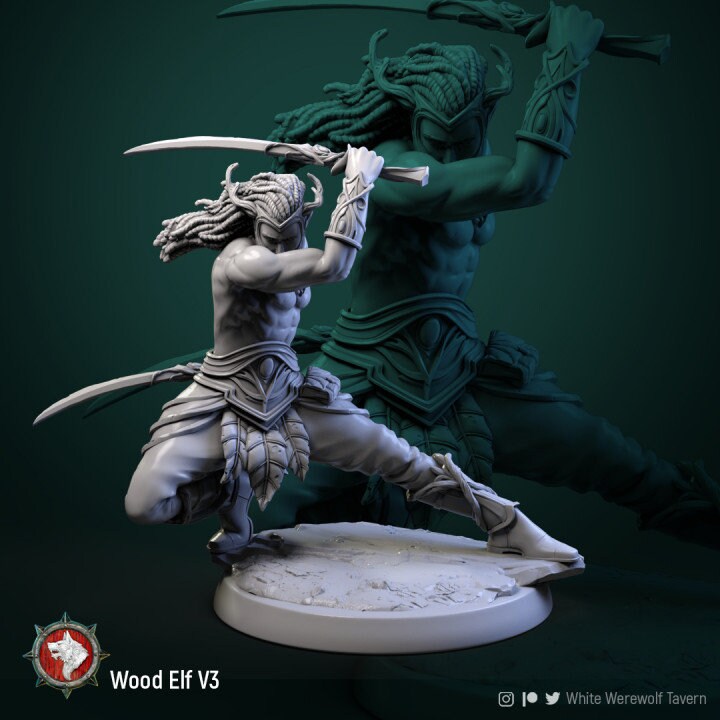 Wood Elves (1) 72mm| 3D Printed Resin Model | Ideal for RPG, DnD, Table top Gaming, Fantasy, Wargaming, Beastmen,