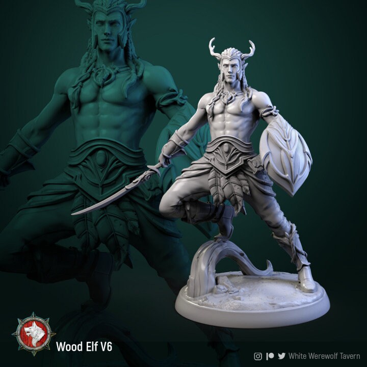 Wood Elves (1) 72mm| 3D Printed Resin Model | Ideal for RPG, DnD, Table top Gaming, Fantasy, Wargaming, Beastmen,