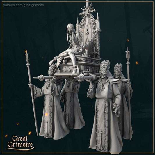 Sacred Procession | 3D Printed Resin Model-Ideal for DnD, RPG, Table top Gaming, Fantasy, Wargaming, Medieval, Female Miniature