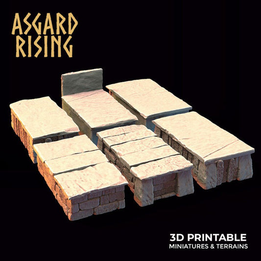 Graves Set x12 | 3D Printed Resin Model- Ideal for DnD, RPG, Table top Gaming, Fantasy, Wargaming, The 9th Age, Terrain