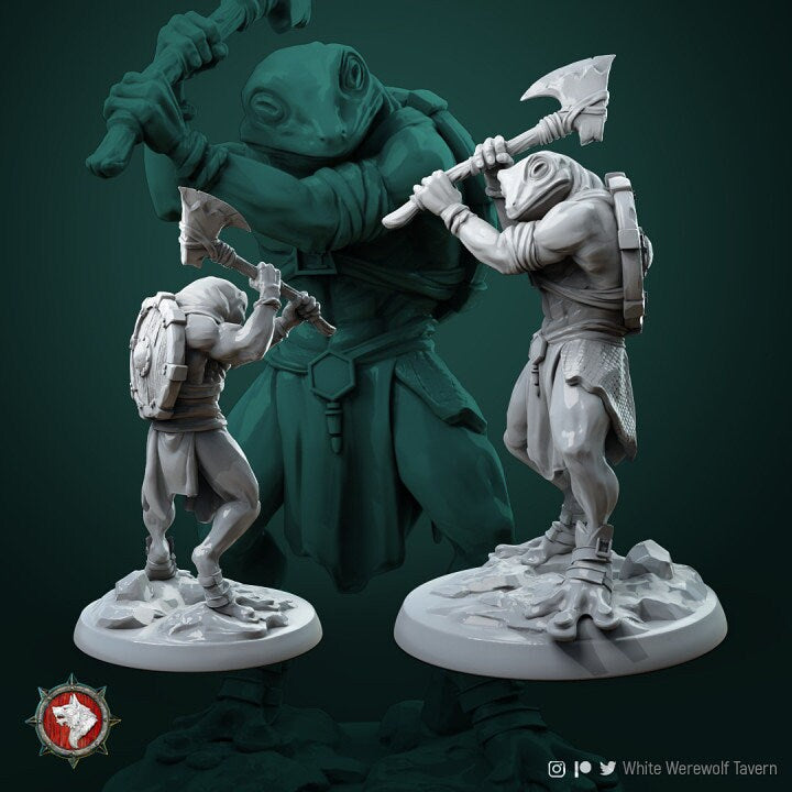 Froggles tribe (3 set) | 3D Printed Resin Model- For DnD, RPG, table top Gaming, Fantasy, Wargaming, Beastmen, The 9th Age, Sea Creature