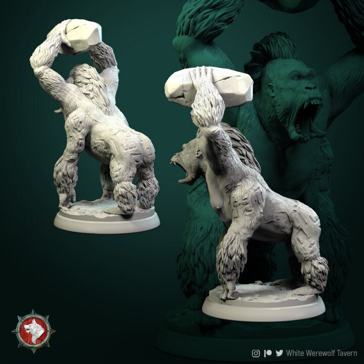 Crushing Monkey Boss | Ideal for RPG, DnD, Table top gaming, Mythology, Fantasy, Beastmen | 3D Printed Resin Models