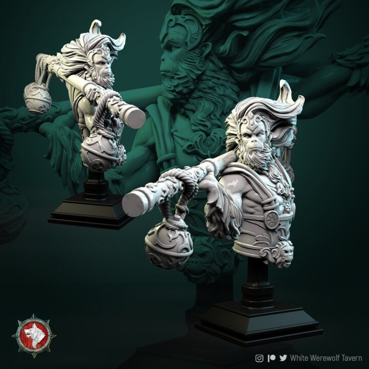 Garoto Warlord Bust | Display piece | RPG, DnD, Table top gaming, Mythology, Fantasy, Beastmen, Horror | 3D Printed Resin Models