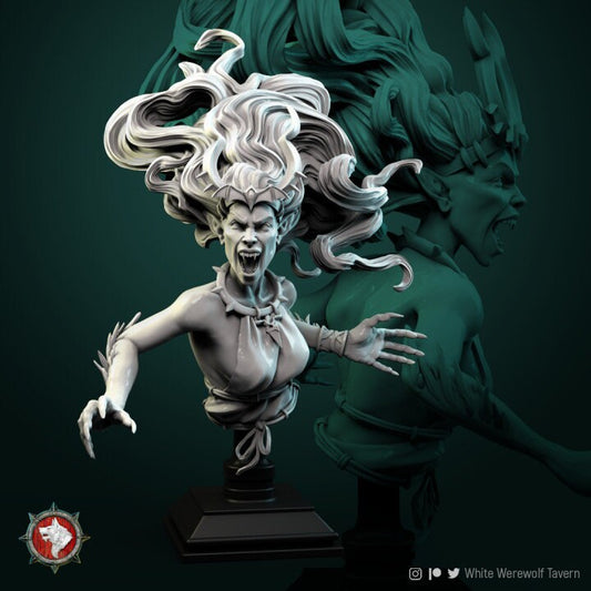 Mad Gallarta Bust | 3D Printed Resin Model-Ideal for DnD, RPG, table top Gaming, Greek, Fantasy, Wargaming, The 9th Age, Medieval