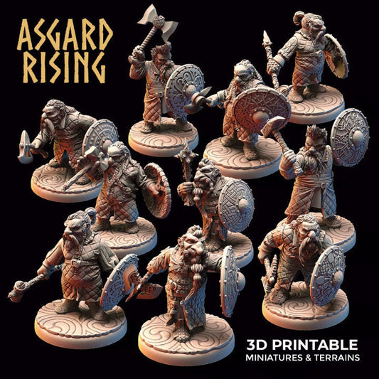 Dwarf: Warrior Gambeson (10 Set) | 3D Printed Resin Model | Ideal for DnD, RPG, Table top Gaming