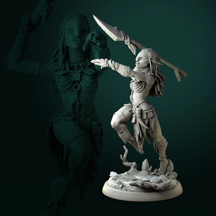 Female Troll Tribe | 3D Printed Resin Model-Ideal for DnD, RPG, Table top Gaming, Wargaming, The 9th Age