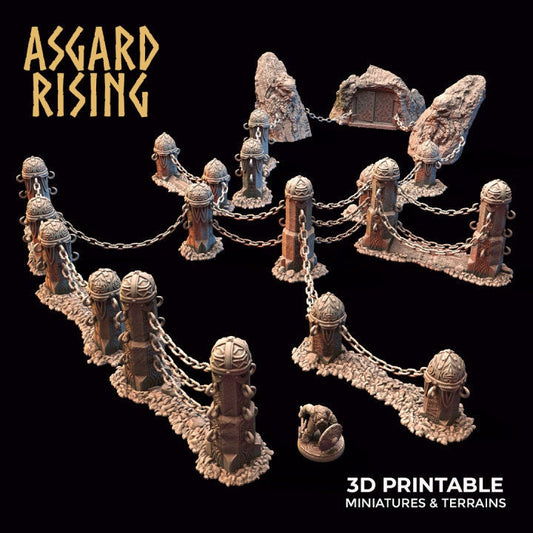 Mountain Pass Fortress Entrance | 3D Printed Resin Model | Ideal for DnD, RPG, Table top Gaming
