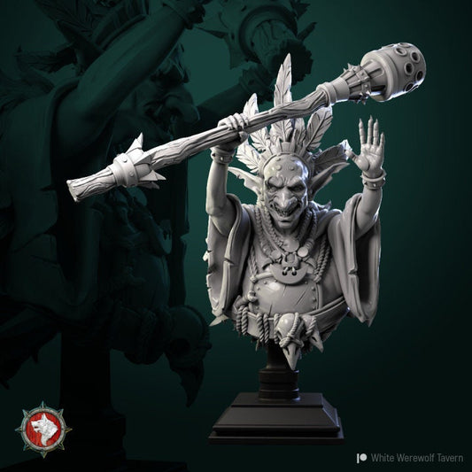 Goblin Shaman Bust | 3D Printed Resin Model | Ideal for DnD, RPG, Table top Gaming
