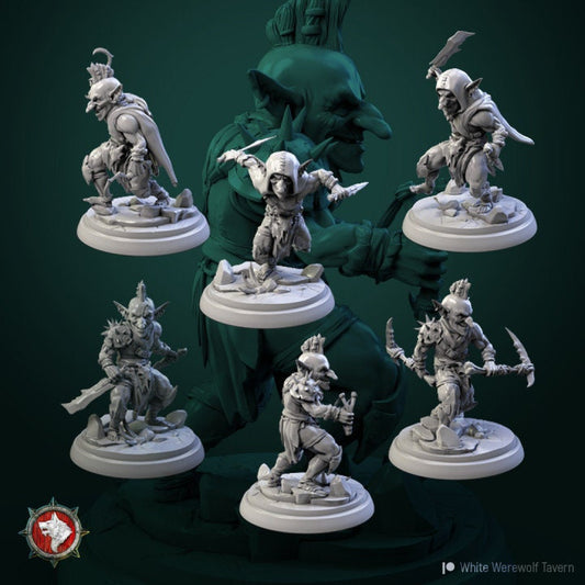 Little Angry Goblins (6 set) | 3D Printed Resin Model | Ideal for DnD, RPG, Table top Gaming