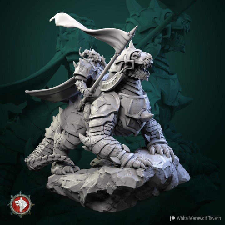 Dragonborn Commander | 3D Printed Resin Model | Ideal for DnD, RPG, AOS, Table top Gaming