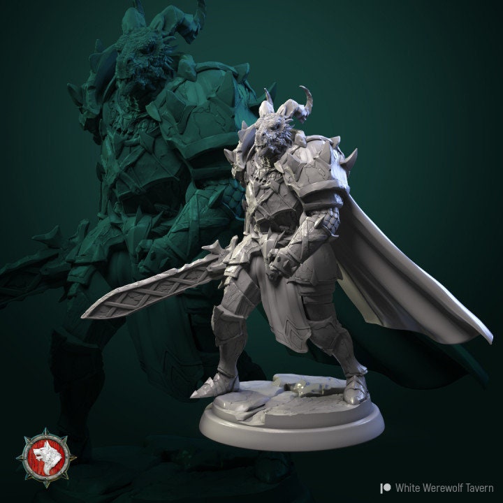 Dragonborn Knights (6 set) | 3D Printed Resin Model | Ideal for DnD, RPG, AOS, Table top Gaming