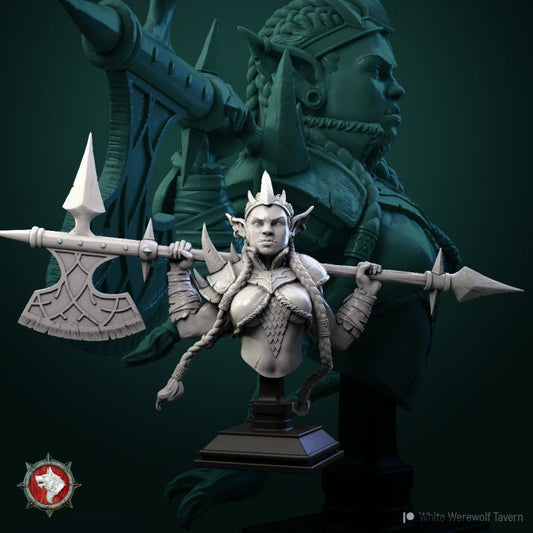 Goblin Queen Bust | 3D Printed Resin Model | Ideal for DnD, RPG, Table top Gaming