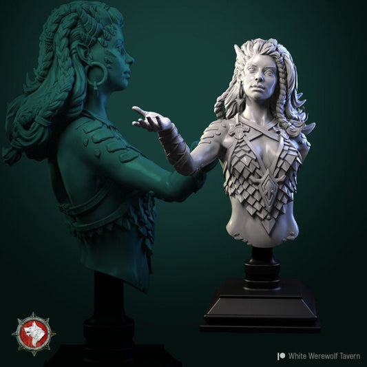 Nala The Dragon Lordess Bust | 3D Printed Resin Model | Ideal for DnD, RPG, AOS, Table top Gaming