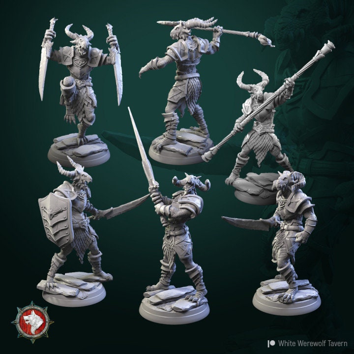 Dragonborn Warriors (6 set) | 3D Printed Resin Model | Ideal for DnD, RPG, AOS, Table top Gaming