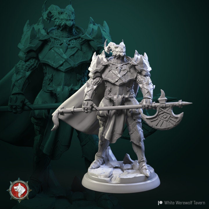 Dragonborn Knights (6 set) | 3D Printed Resin Model | Ideal for DnD, RPG, AOS, Table top Gaming