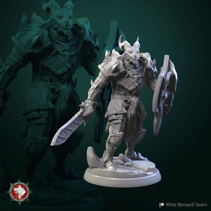 Dragonborn Knights (6 set) | 3D Printed Resin Model | Ideal for DnD, RPG, AOS, Table top Gaming