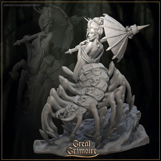 Jorogumo, Unmasker of Faces | 3D Printed Resin Model | Ideal for DnD, RPG, AOS, Table top Gaming