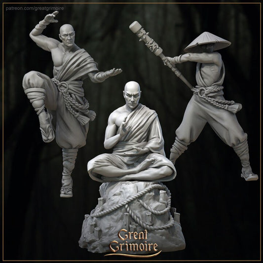 Exiled Monks (3 set)  | 3D Printed Resin Model | Ideal for DnD, RPG, AOS, Table top Gaming