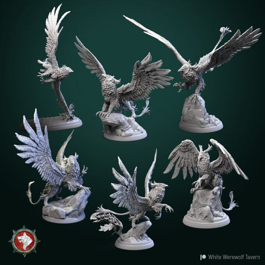 Griffons set of 6 | 3D Printed Resin Model | Ideal for DnD, RPG, AOS, Table top Gaming