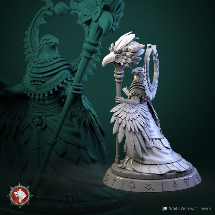 Ayalau the Aarakocra priestess | 3D Printed Resin Model | Ideal for DnD, RPG, AOS, Table top Gaming