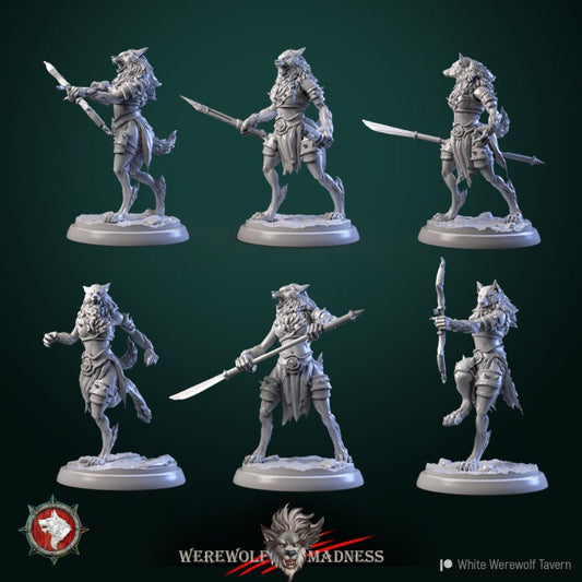 Female Werewolf Warriors (Set of 6) | 3D Printed Resin Model | Ideal for DnD, RPG, AOS, Table top Gaming