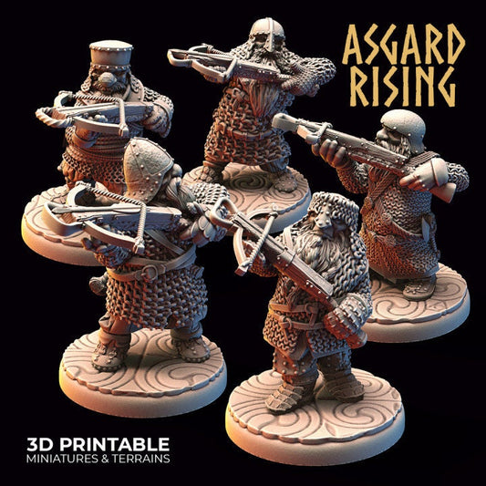 Dwarf Ranged: In Chainmail with Crossbows | 3D Printed Resin Model | Ideal For DnD, RPG, AOS Table top Gaming