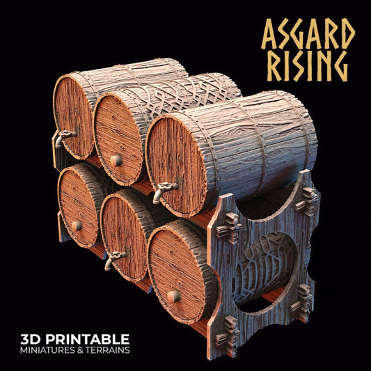 Barrel Rack A | 3D Printed Resin Model | Ideal For DnD, RPG, AOS Table top Gaming, Fantasy, The 9th Age
