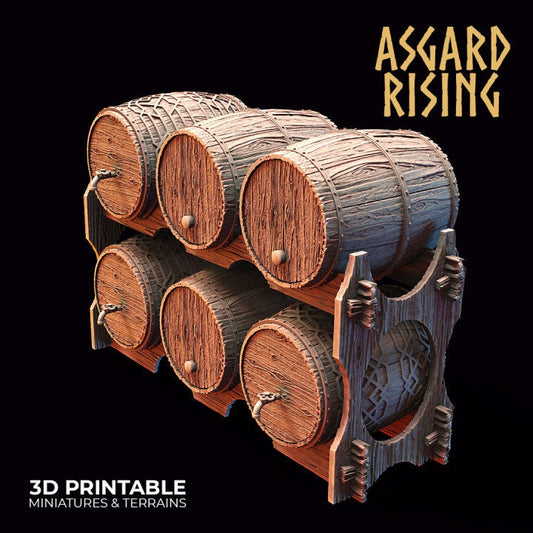 Barrel Rack B | 3D Printed Resin Model | Ideal For DnD, RPG, AOS Table top Gaming