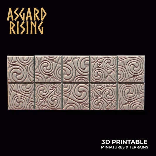 Ornament Theme Square Bases (x10)  | 3D Printed Resin Model | Ideal For DnD, RPG, AOS Table top Gaming