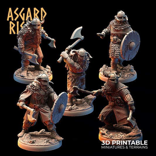 Vikings of the White Bear Clan (Warriors) | 3D Printed Resin Model | Ideal For DnD, RPG, AOS Table top Gaming, Fantasy