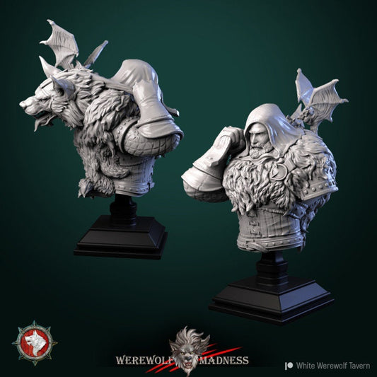 Waclaw the Werewolf Slayer Bust | 3D Printed Resin Model | Ideal for DnD, RPG, AOS, Table top Gaming
