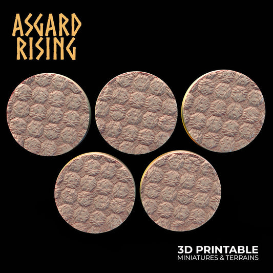 Tavern Tiles Round Bases 5x25 | 3D Printed Resin Model | Ideal For DnD, RPG, AOS Table top Gaming, Fantasy