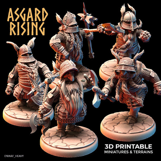 Dwarves in full plate armor | 3D Printed Resin Model | Ideal For DnD, RPG, AOS Table top Gaming
