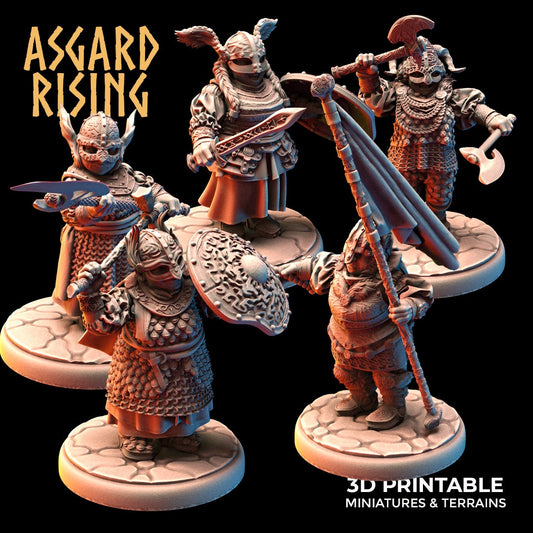 Dwarven Female Sheild Maidens Add Ons | 3D Printed Resin Model | Ideal For DnD, RPG, AOS Table top Gaming, Fantasy, The 9th Age