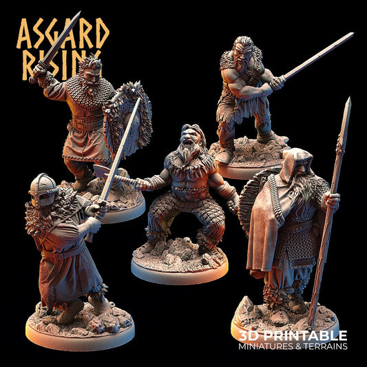 Vikings of the White Bear Clan | 3D Printed Resin Model | Ideal For DnD, RPG, AOS Table top Gaming, Fantasy