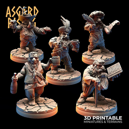 Dwarven Male Towsfolk | 3D Printed Resin Model | Ideal For DnD, RPG, AOS Table top Gaming, Fantasy