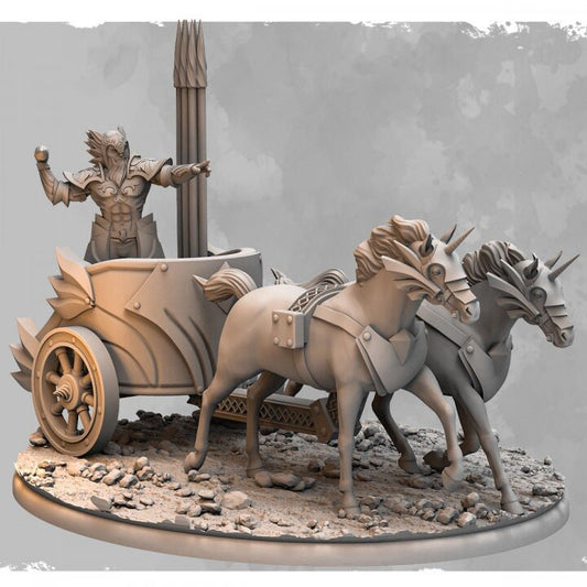 Chariot | 3D Printed Miniature | Ideal for Fantasy, D&D, AOS, 9th Age and Tabletop Wargaming.