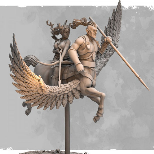 Centaur Pegasus | 3D Printed Miniatures | Ideal for Tabletop Gaming, Fantasy, 9th Age, D&D and Wargaming.