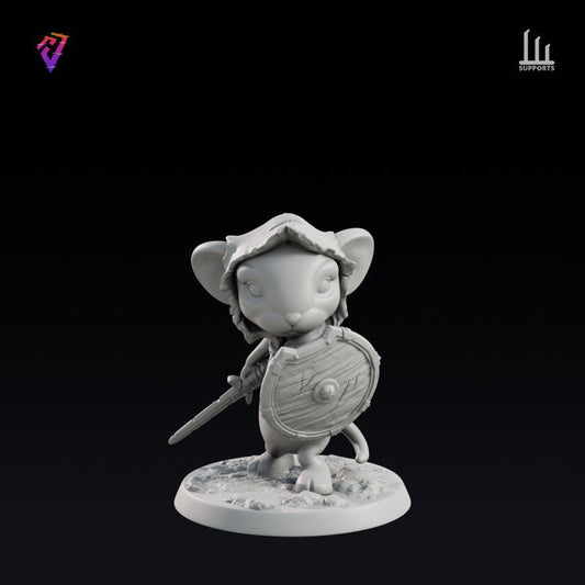 Mouse Paladin and Scenic base 32mm